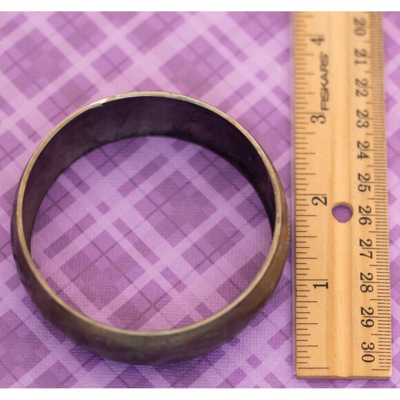 Vintage Silver Tone Antique Floral Engravings Bangle Bracelet 8 inch - V2 - Picture 4 of 4